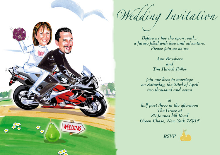 motorcycle wedding invitation