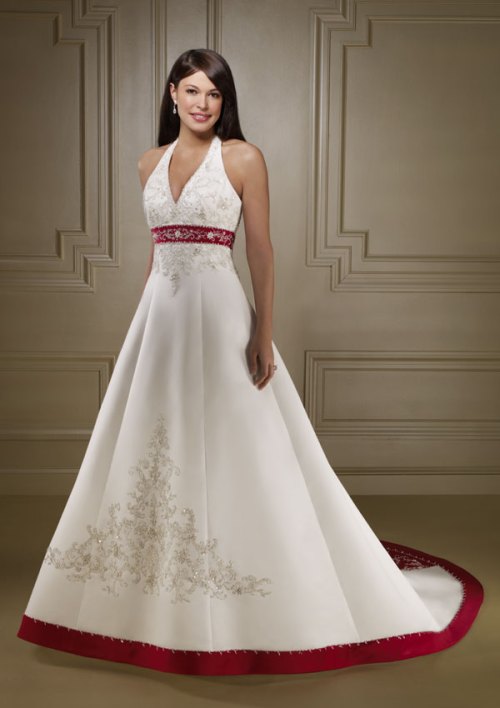 wedding dresses with color accents. Wedding Dress - red color